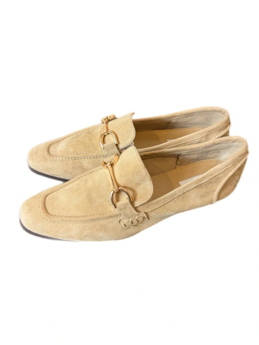 Steve Madden Carrine Suede Horsebit Loafers Size 10 Beige Quiet Luxury Old Money